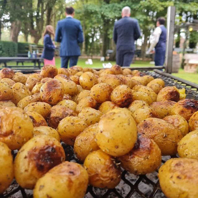 Rosemary potatoes on the grill