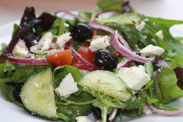 Black olive and feta salad