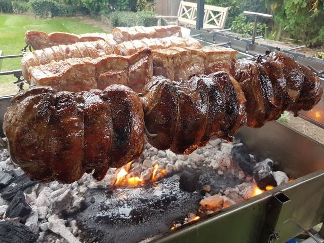 Pork and lamb over the coals